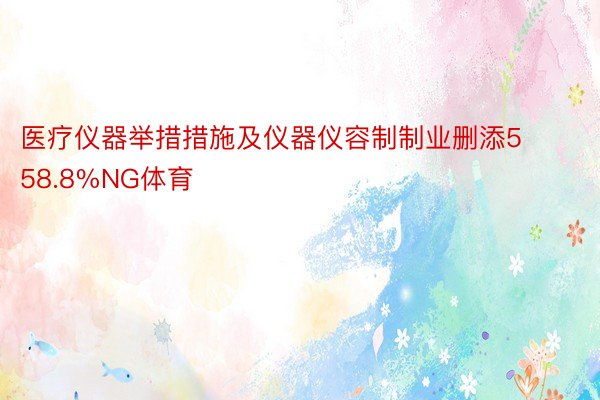 医疗仪器举措措施及仪器仪容制制业删添558.8%NG体育