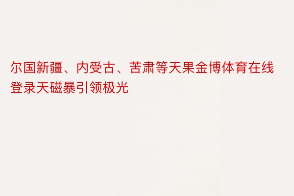 尔国新疆、内受古、苦肃等天果金博体育在线登录天磁暴引领极光