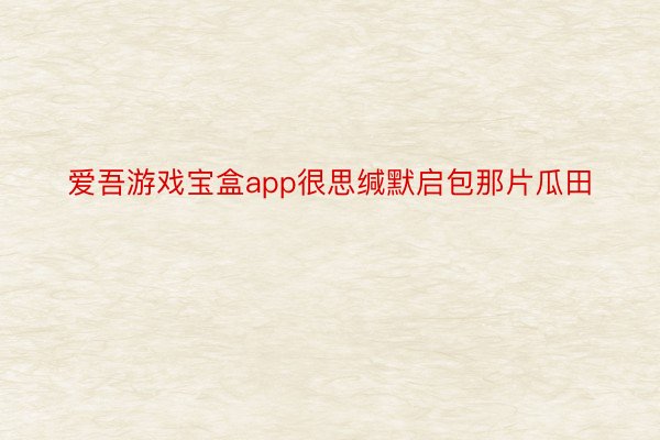 爱吾游戏宝盒app很思缄默启包那片瓜田