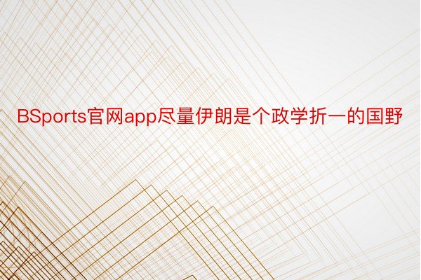 BSports官网app尽量伊朗是个政学折一的国野