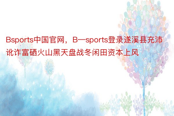 Bsports中国官网，B—sports登录遂溪县充沛讹诈富硒火山黑天盘战冬闲田资本上风