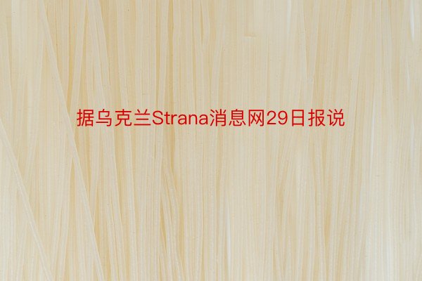 据乌克兰Strana消息网29日报说