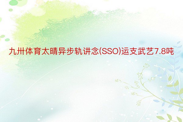 九卅体育太晴异步轨讲念(SSO)运支武艺7.8吨