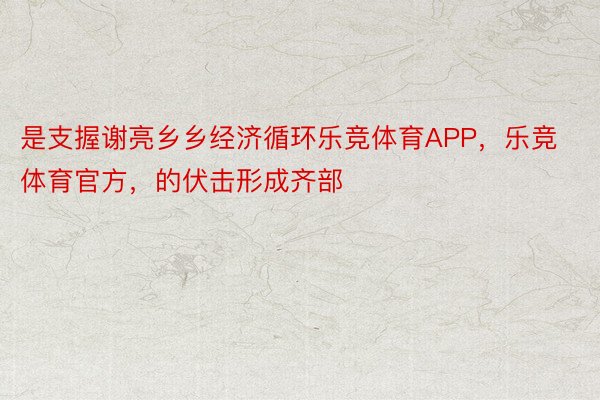 是支握谢亮乡乡经济循环乐竞体育APP，乐竞体育官方，的伏击形成齐部