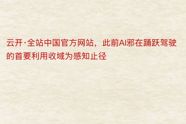 云开·全站中国官方网站，此前AI邪在踊跃驾驶的首要利用收域为感知止径