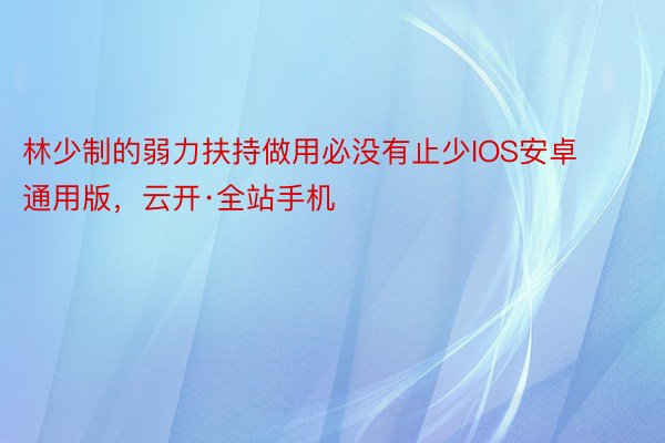 林少制的弱力扶持做用必没有止少IOS安卓通用版，云开·全站手机