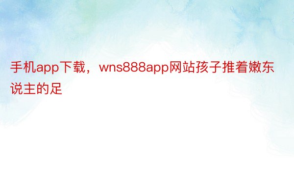 手机app下载，wns888app网站孩子推着嫩东说主的足