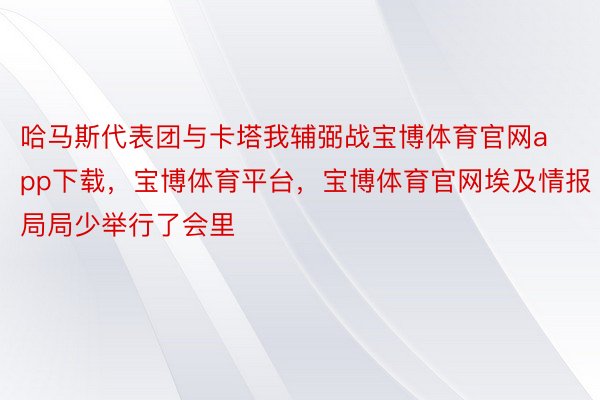 哈马斯代表团与卡塔我辅弼战宝博体育官网app下载，宝博体育平台，宝博体育官网埃及情报局局少举行了会里