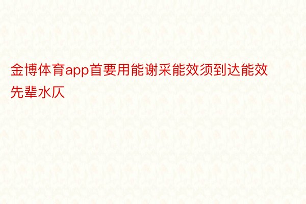 金博体育app首要用能谢采能效须到达能效先辈水仄