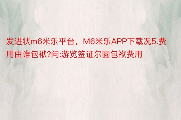 发进状m6米乐平台，M6米乐APP下载况5.费用由谁包袱?问:游览签证尔圆包袱费用