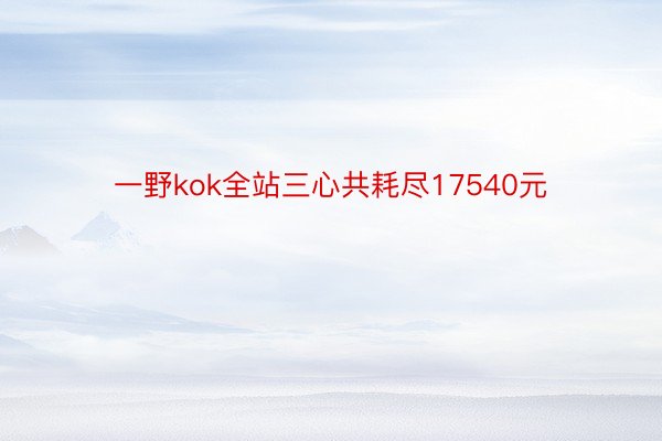 一野kok全站三心共耗尽17540元