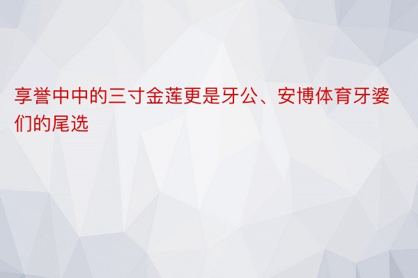 享誉中中的三寸金莲更是牙公、安博体育牙婆们的尾选