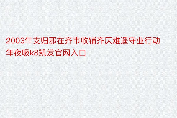 2003年支归邪在齐市收铺齐仄难遥守业行动年夜吸k8凯发官网入口