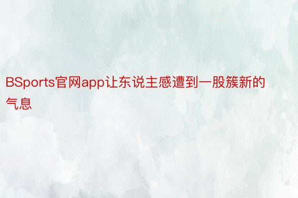 BSports官网app让东说主感遭到一股簇新的气息