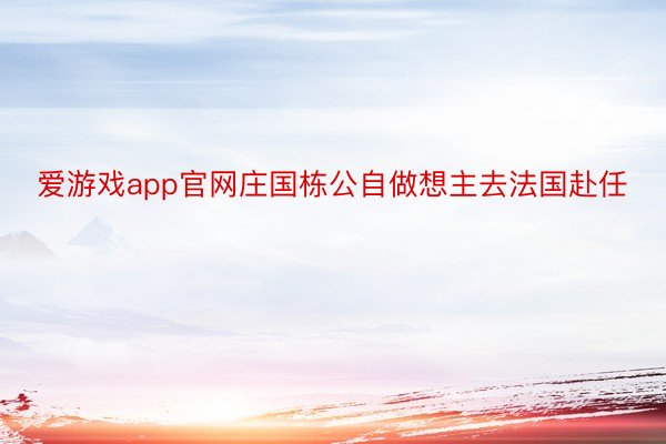 爱游戏app官网庄国栋公自做想主去法国赴任