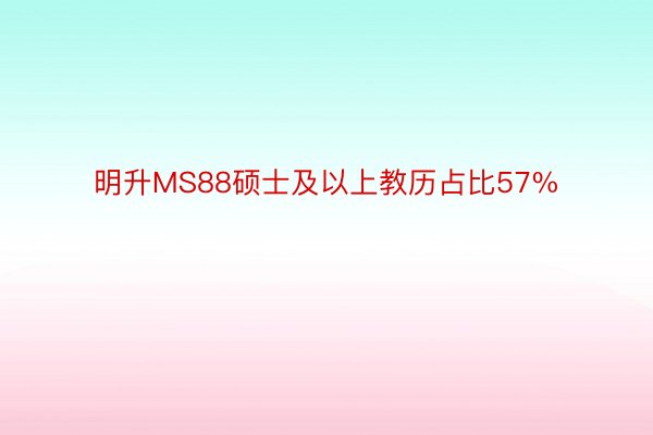 明升MS88硕士及以上教历占比57%