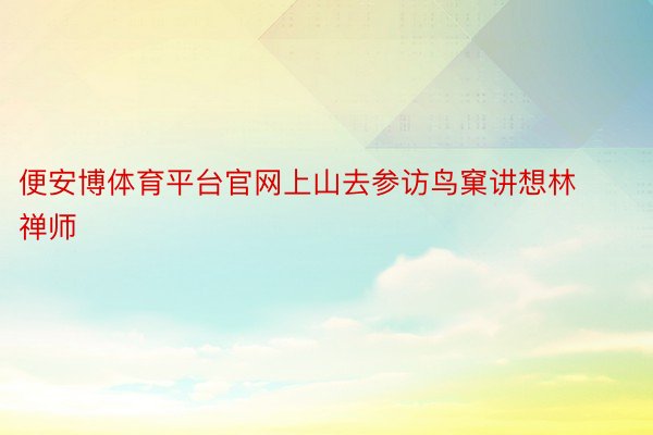 便安博体育平台官网上山去参访鸟窠讲想林禅师