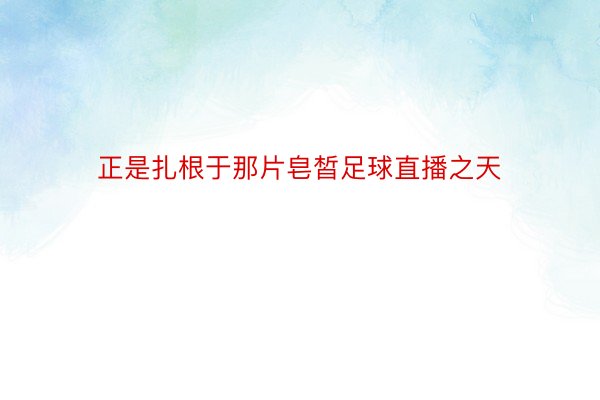 正是扎根于那片皂皙足球直播之天