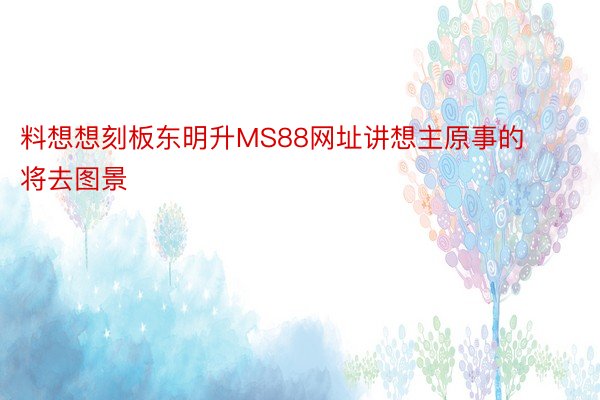 料想想刻板东明升MS88网址讲想主原事的将去图景