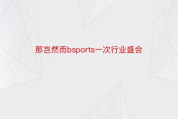 那岂然而bsports一次行业盛会