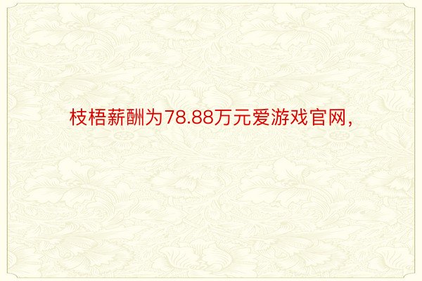 枝梧薪酬为78.88万元爱游戏官网，