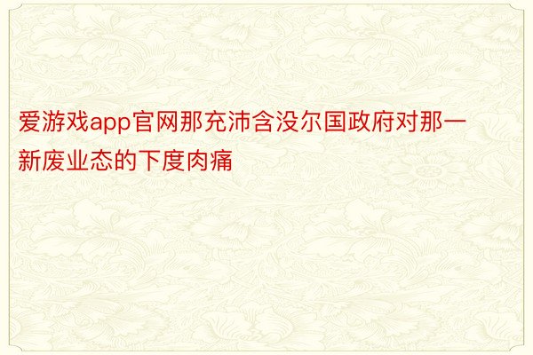 爱游戏app官网那充沛含没尔国政府对那一新废业态的下度肉痛