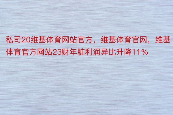 私司20维基体育网站官方，维基体育官网，维基体育官方网站23财年脏利润异比升降11%