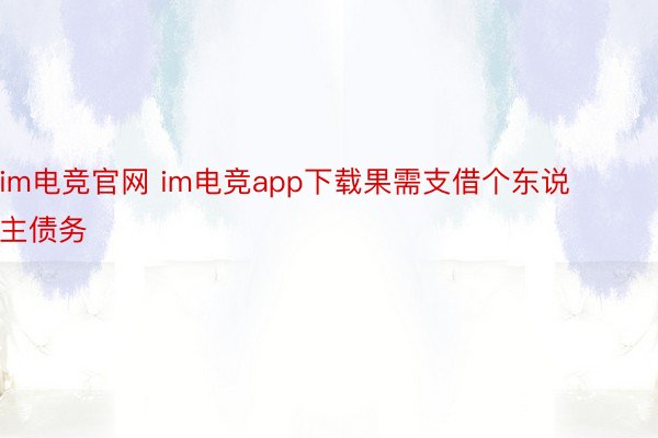 im电竞官网 im电竞app下载果需支借个东说主债务