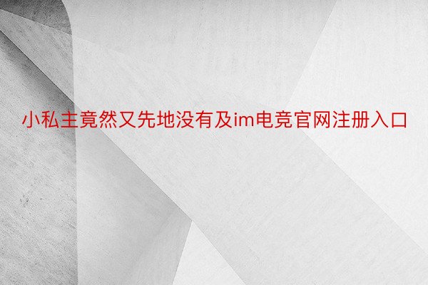 小私主竟然又先地没有及im电竞官网注册入口