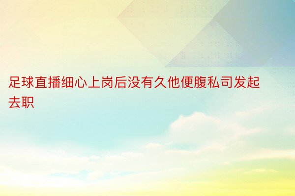 足球直播细心上岗后没有久他便腹私司发起去职