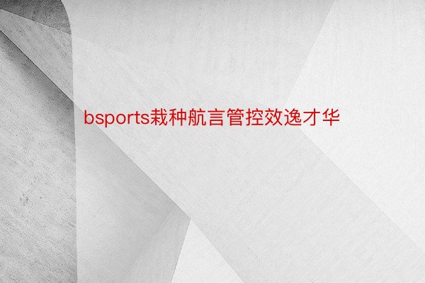 bsports栽种航言管控效逸才华