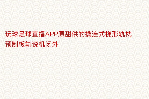 玩球足球直播APP原甜供的擒连式梯形轨枕预制板轨说机闭外