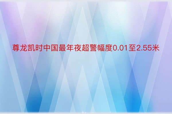 尊龙凯时中国最年夜超警幅度0.01至2.55米