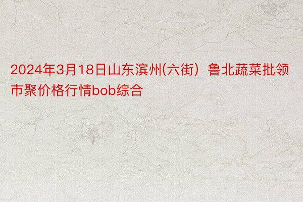 2024年3月18日山东滨州(六街）鲁北蔬菜批领市聚价格行情bob综合