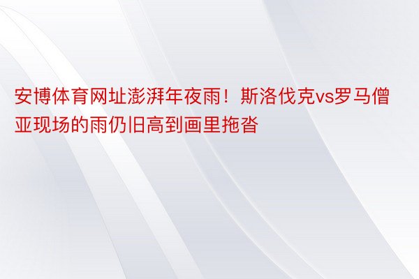 安博体育网址澎湃年夜雨！斯洛伐克vs罗马僧亚现场的雨仍旧高到画里拖沓