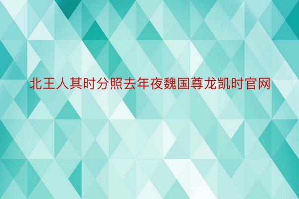 北王人其时分照去年夜魏国尊龙凯时官网