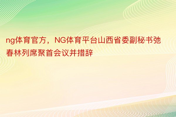 ng体育官方，NG体育平台山西省委副秘书弛春林列席聚首会议并措辞