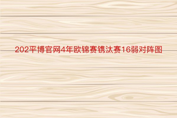 202平博官网4年欧锦赛镌汰赛16弱对阵图