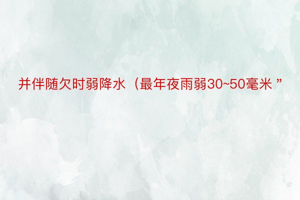 并伴随欠时弱降水（最年夜雨弱30~50毫米＂