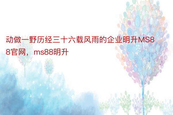 动做一野历经三十六载风雨的企业明升MS88官网，ms88明升