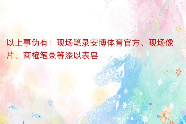 以上事伪有：现场笔录安博体育官方、现场像片、商榷笔录等添以表皂