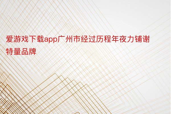 爱游戏下载app广州市经过历程年夜力铺谢特量品牌