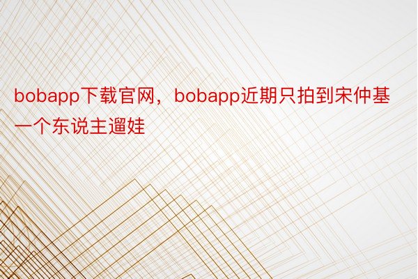 bobapp下载官网，bobapp近期只拍到宋仲基一个东说主遛娃