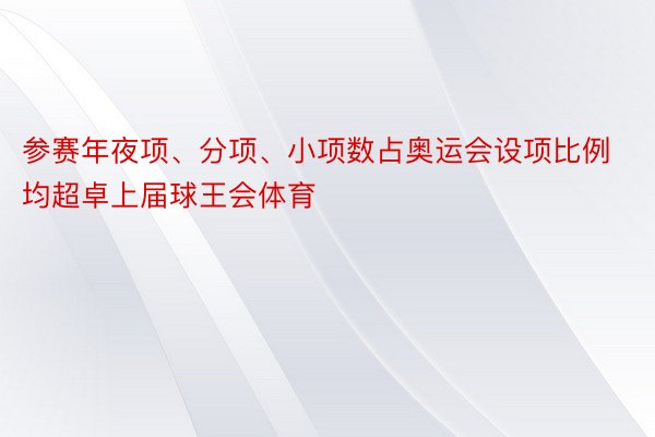 参赛年夜项、分项、小项数占奥运会设项比例均超卓上届球王会体育