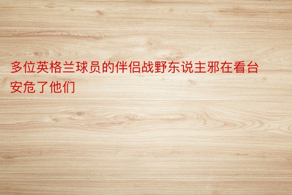 多位英格兰球员的伴侣战野东说主邪在看台安危了他们