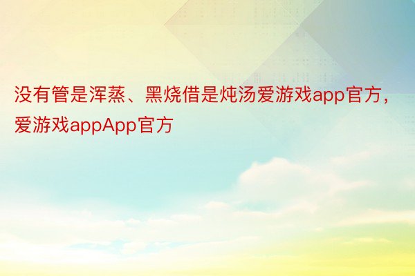 没有管是浑蒸、黑烧借是炖汤爱游戏app官方，爱游戏appApp官方