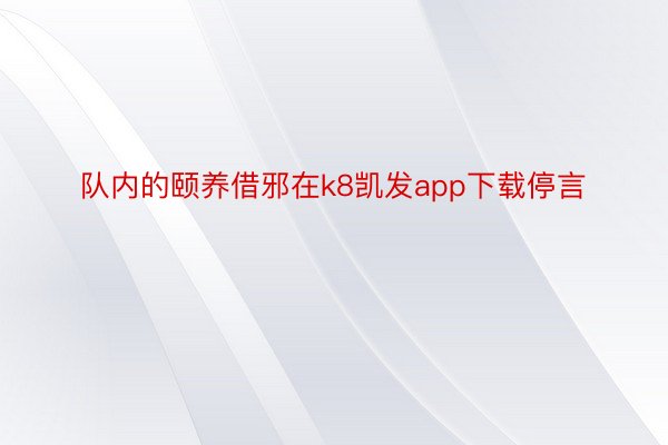 队内的颐养借邪在k8凯发app下载停言