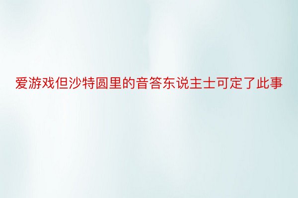 爱游戏但沙特圆里的音答东说主士可定了此事