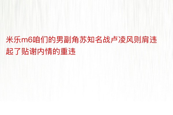 米乐m6咱们的男副角苏知名战卢凌风则肩违起了贴谢内情的重违