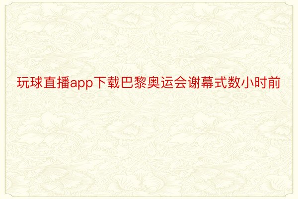 玩球直播app下载巴黎奥运会谢幕式数小时前